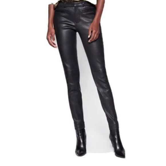 NWT Equipment Sylvanna Leather Trouser Eclipse dark blue Color Size 6 $995 - Picture 1 of 14
